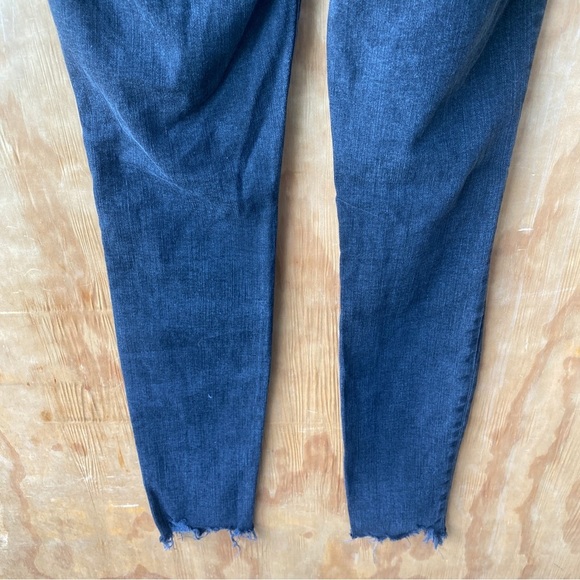 Madewell 9” High Riser Skinny  Exposed Button Fly Black Raw Hem Stretch Jean - Picture 6 of 16